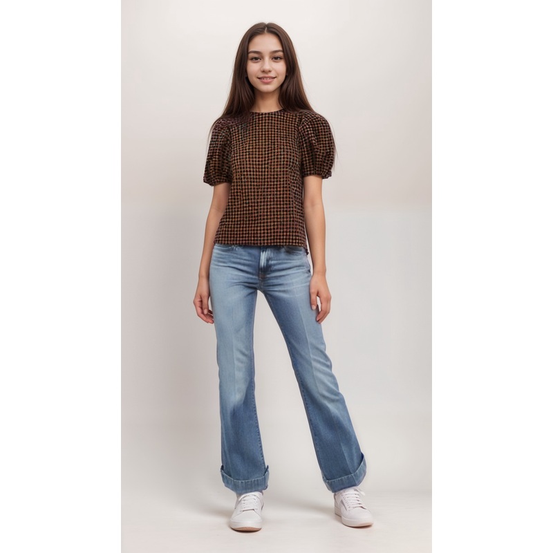 POMPdeLUX Girl’s Dusty Rose Short Sleeve Heavy Blouse | POMPdeLUX in Lebanon