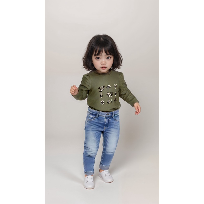 POMPdeLUX Girl’s Light Green Long-Sleeve Blouse |POMPdeLUX in Lebanon