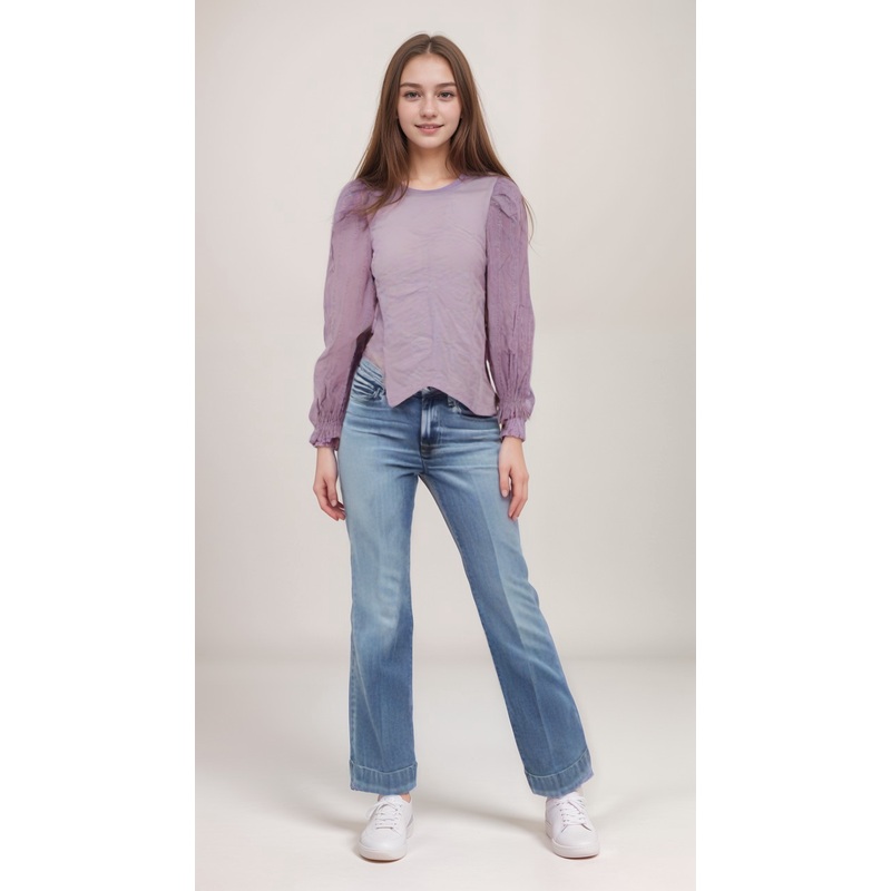 POMPdeLUX Girl’s Lilac Long-Sleeve Blouse |POMPdeLUX in Lebanon