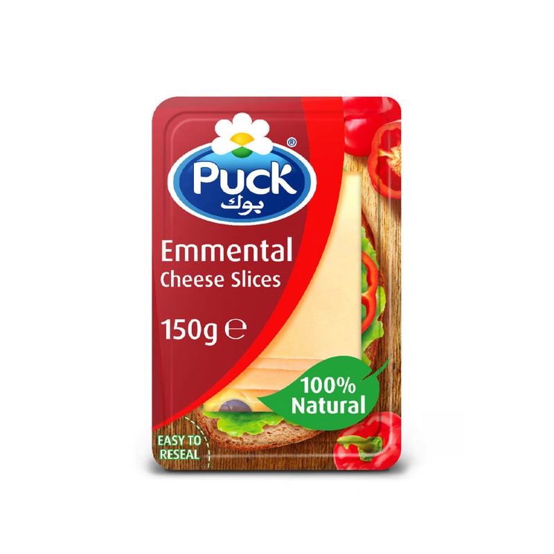 Puck Natural Emmental Cheese Slices 150g | Puck In Lebanon