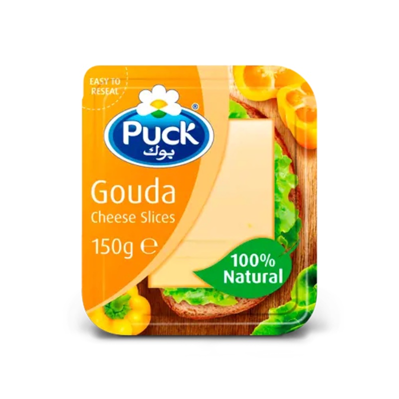 Puck Natural Gouda Cheese Slices 150g | Puck In Lebanon