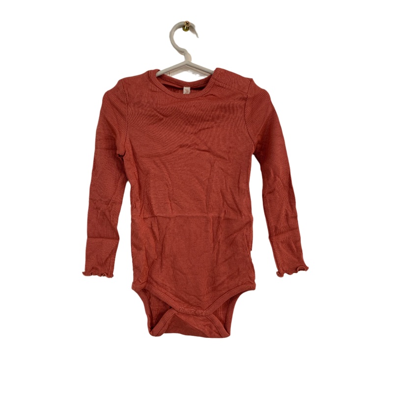 POMPdeLUX Baby Girl Coral Long Sleeve  Bodysuit | POMPdeLUX in Lebanon