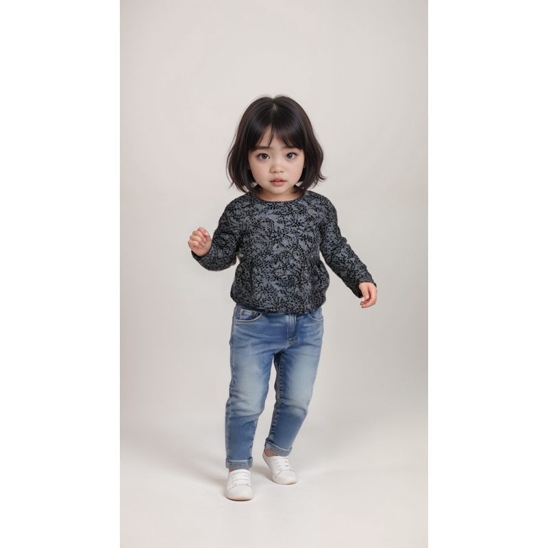 POMPdeLUX Baby Girl Multicolor Long-Sleeve Blouse | POMPdeLUX in Lebanon