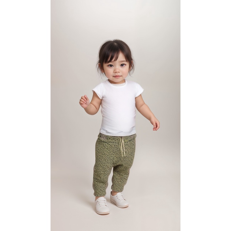 POMPdeLUX Baby Girl’s Beige Floral Paula Organic Sweatpants | POMPdeLUX in Lebanon