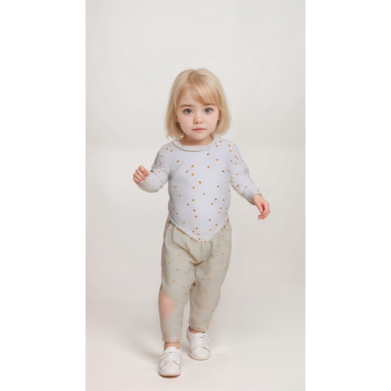 POMPdeLUX Baby Girl’s Offwhite Body Suit | POMPdeLUX In Lebanon
