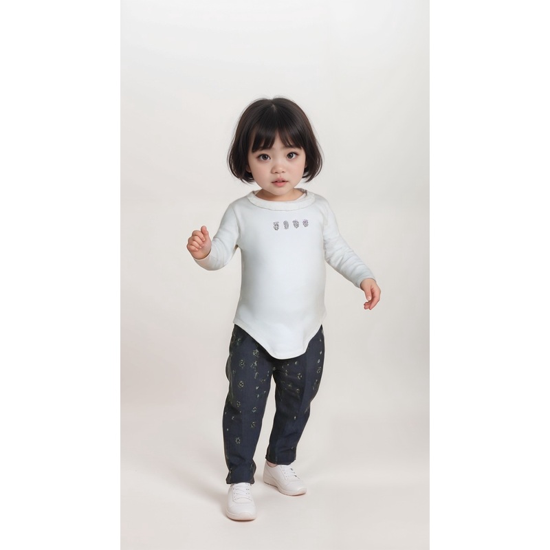POMPdeLUX Baby Girl White Bodysuit | POMPdeLUX in Lebanon