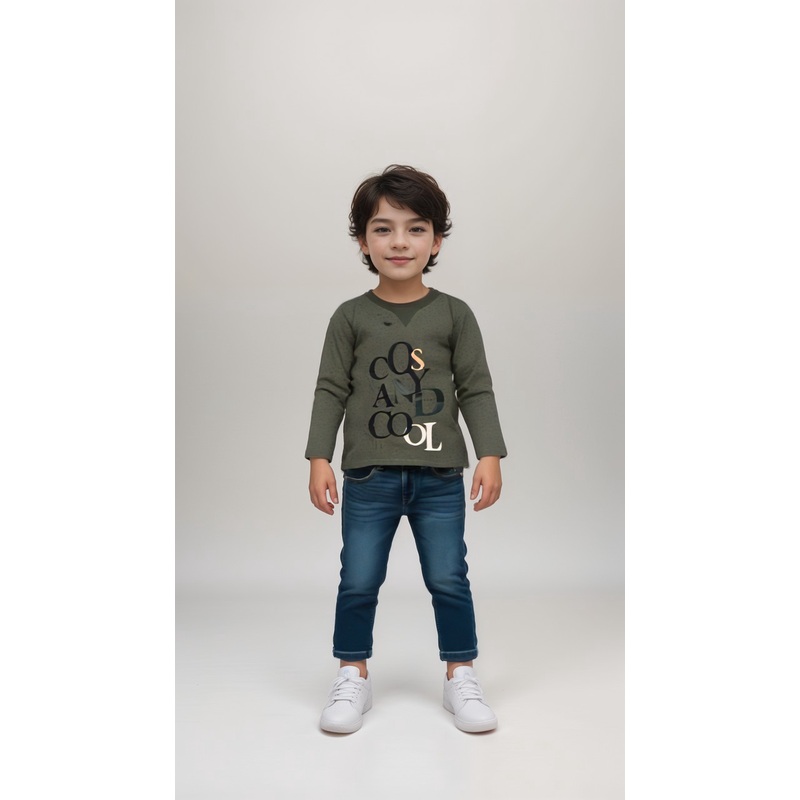 POMPdeLUX Boy’s Dark Green Long Sleeve Blouse | POMPdeLUX in Lebanon