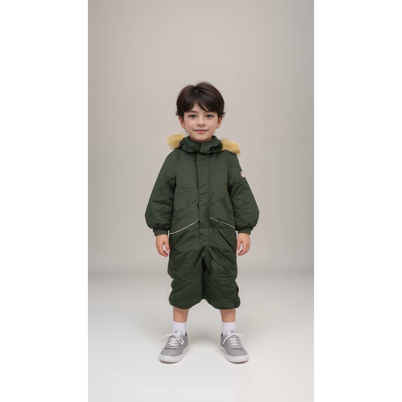 POMPdeLUX Boy’s Dark Green Single Zipper Snowsuit |POMPdeLUX in Lebanon