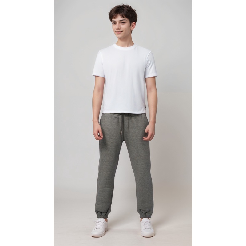 POMPdeLUX Boy’s Dark Grey Liva Quilted Joggers |POMPdeLUX in Lebanon