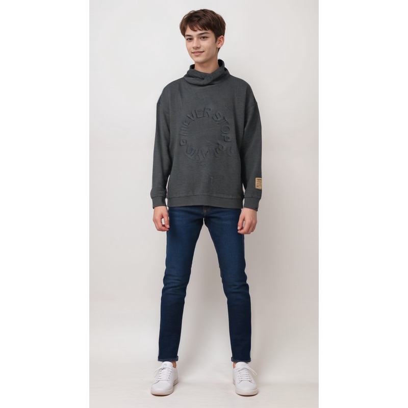 POMPdeLUX Boy’s Grey Long Sleeve Sweatshirt | POMPdeLUX in Lebanon