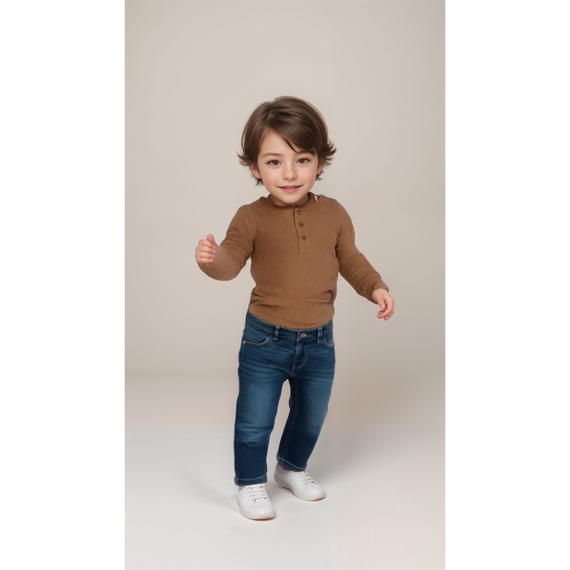 POMPdeLUX Boy’s Tan Houston Lt Long-Sleeve Blouse |POMPdeLUX in Lebanon