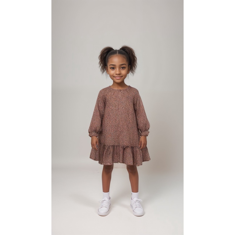 POMPdeLUX Girl’s Black/Pink Dot-Print Dress |POMPdeLUX in Lebanon