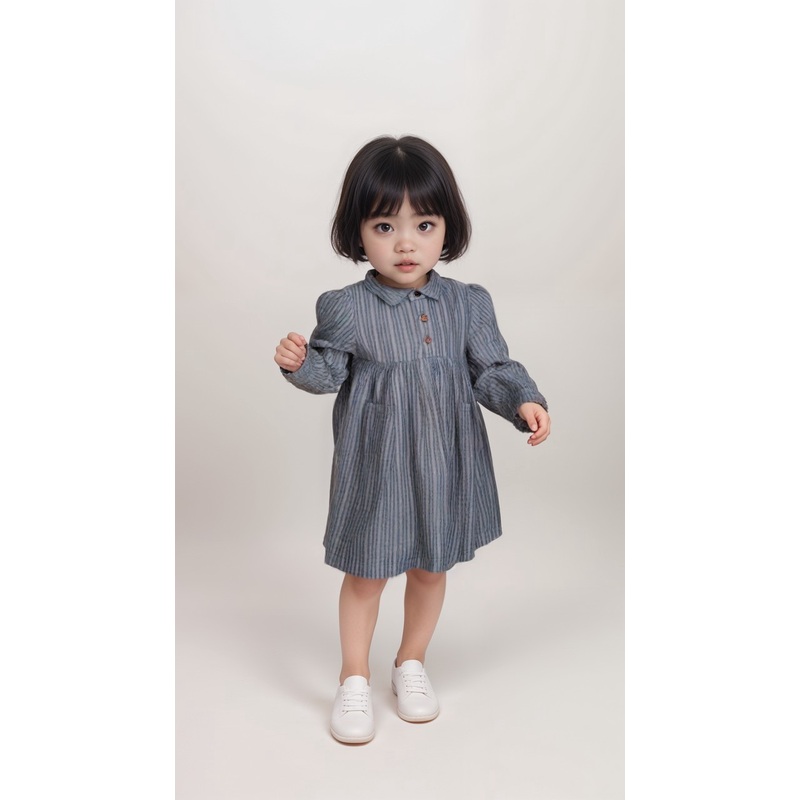 POMPdeLUX Girl’s Blue Striped Dress |POMPdeLUX in Lebanon