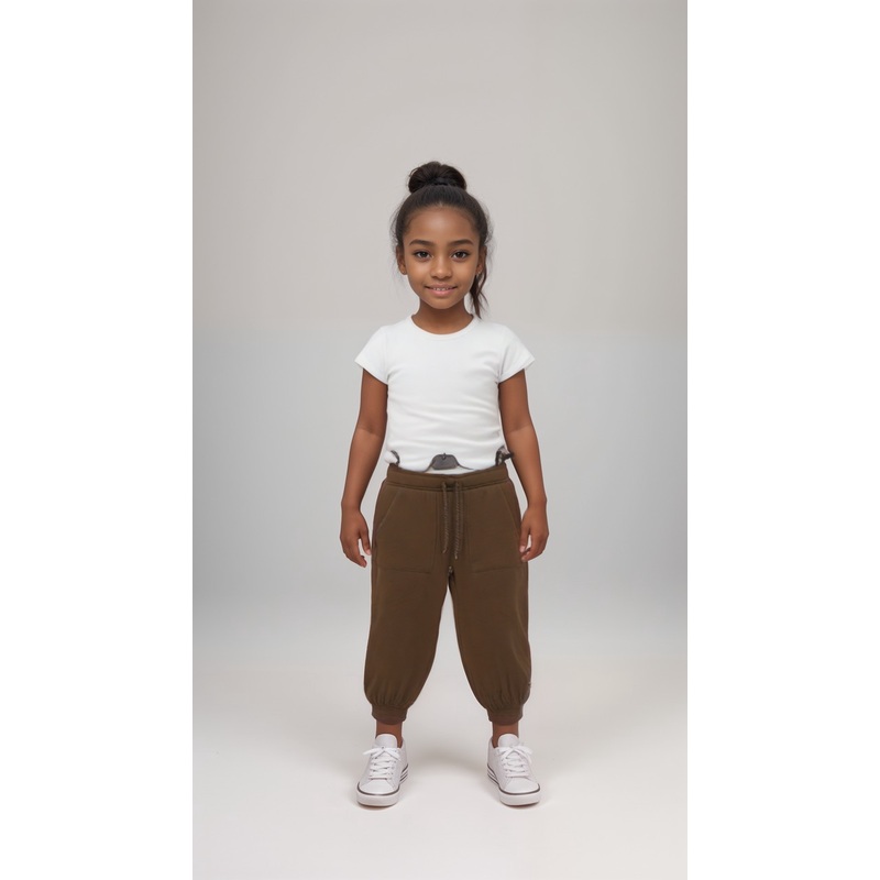 POMPdeLUX Girl’s Brown Jogger Sweatpants | POMPdeLUX in Lebanon