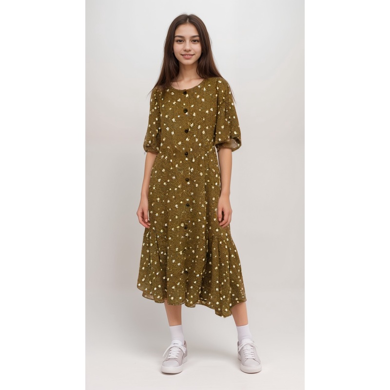 POMPdeLUX Girl’s Brown Kimmie Maxi Dress |POMPdeLUX in Lebanon
