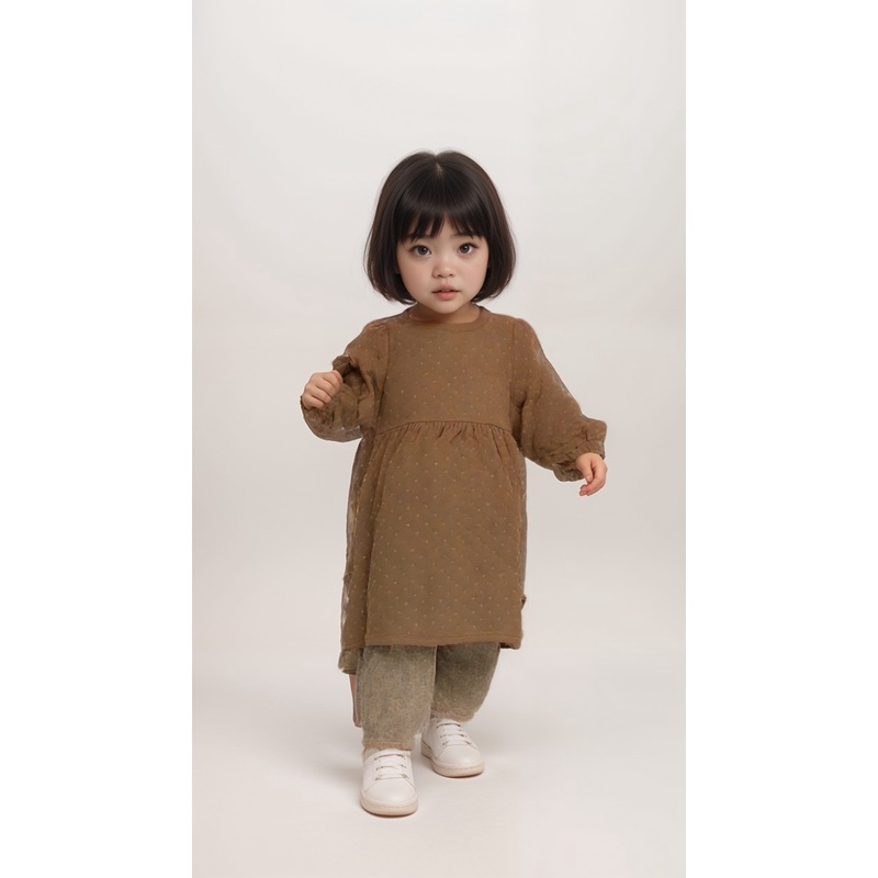 POMPdeLUX Girl’s Brown Quilted Dress |POMPdeLUX in Lebanon