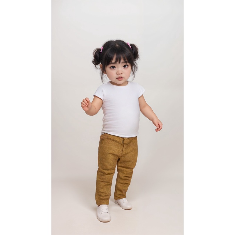 POMPdeLUX Girl’s Camel Rose Print  Trousers   |POMPdeLUX in Lebanon