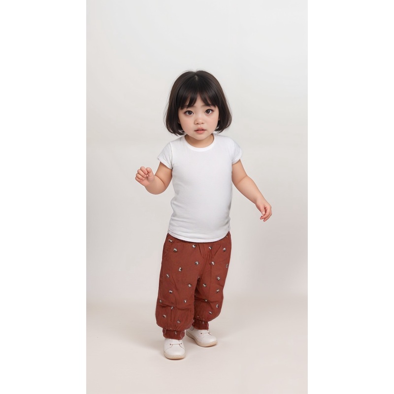 POMPdeLUX Girl’s Dark Blush Fie Lt Quilted Sweatpants  |POMPdeLUX in Lebanon
