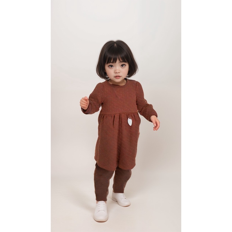 POMPdeLUX Girl’s Dark Rose Long-Sleeve Dress |POMPdeLUX in Lebanon