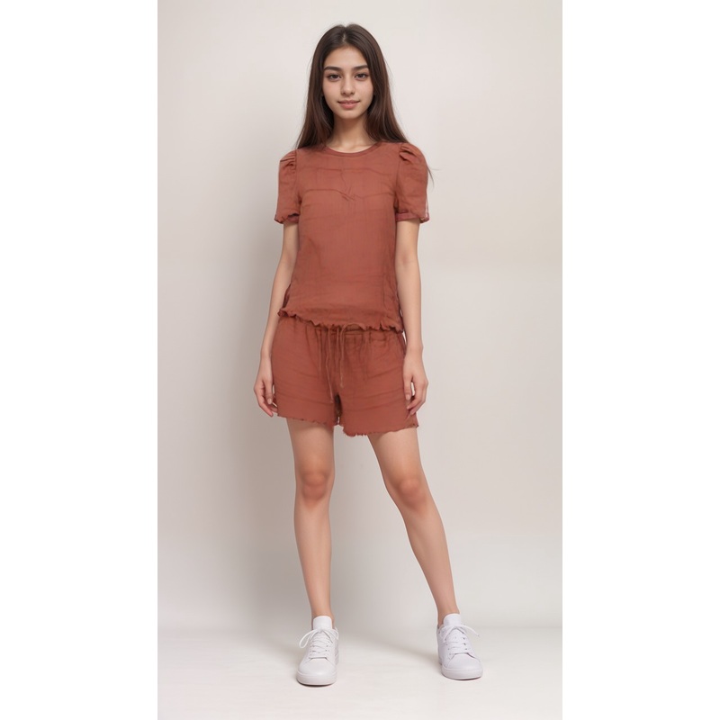 POMPdeLUX Girl’s Dusty Rose Pajama Short Set | POMPdeLUX in Lebanon