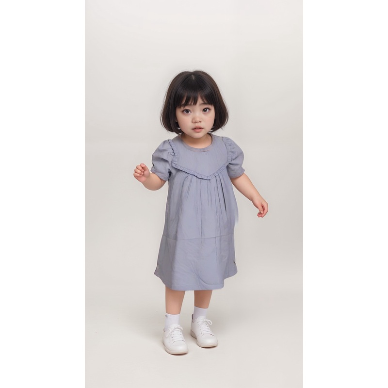 POMPdeLUX Girl’s Light Blue Short Sleeve Dress | POMPdeLUX in Lebanon