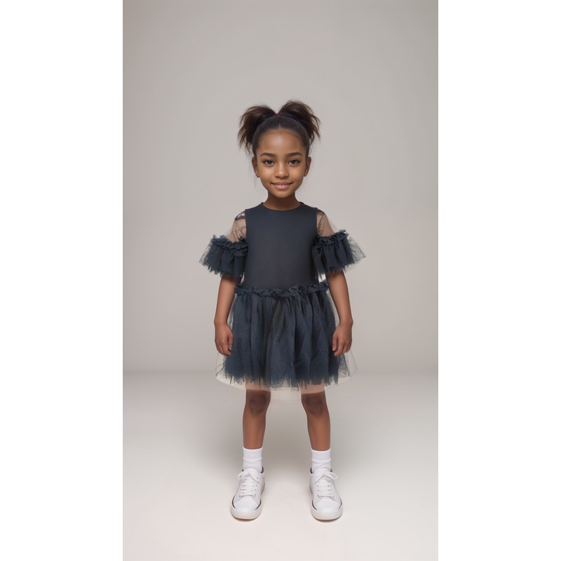 POMPdeLUX Girl’s Navy Blue Tulle Dress | POMPdeLUX in Lebanon