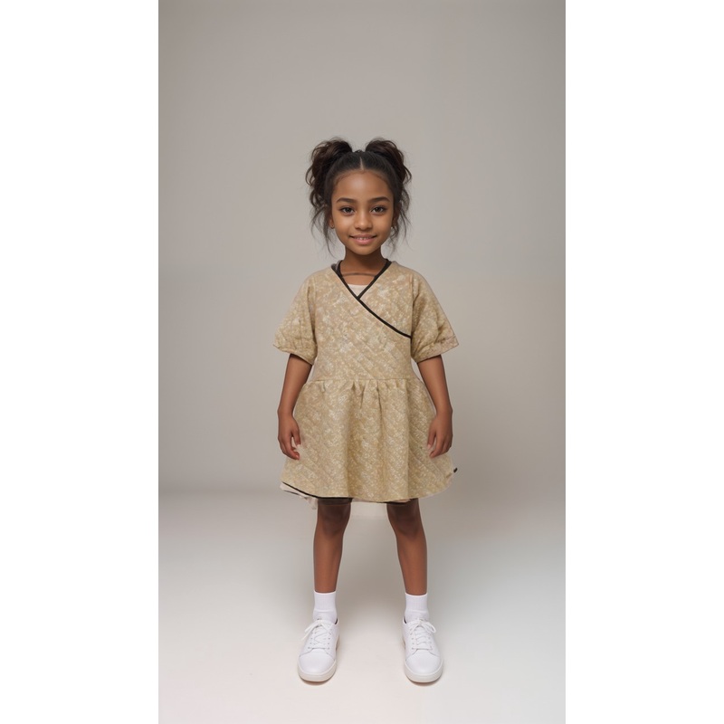 POMPdeLUX Girl’s Yellow Long-Sleeve Dress |POMPdeLUX in Lebanon