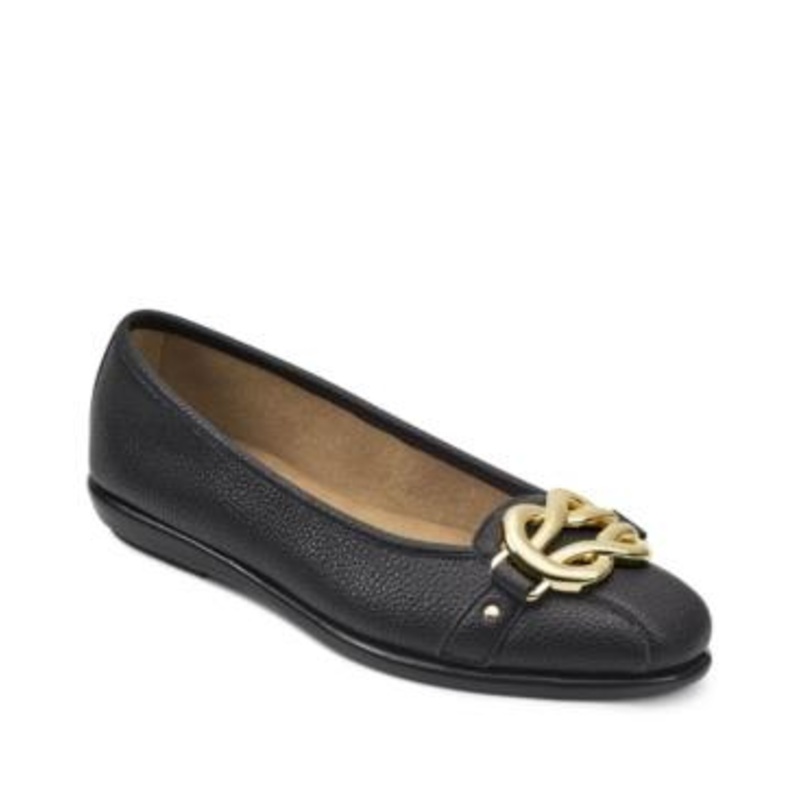 Aerosoles Big Bet Womens Faux Leather Slip on Flats