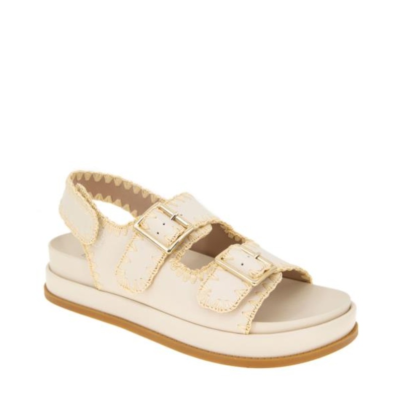 BCBGeneration Women’s Beena Footbed Hook and Loop Flatform Sandals – Bianca