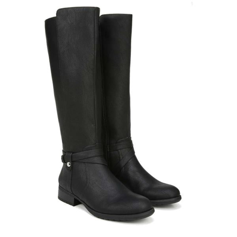 Lifestride Xtrovert Womens Faux Leather Wide Calf Riding Boots