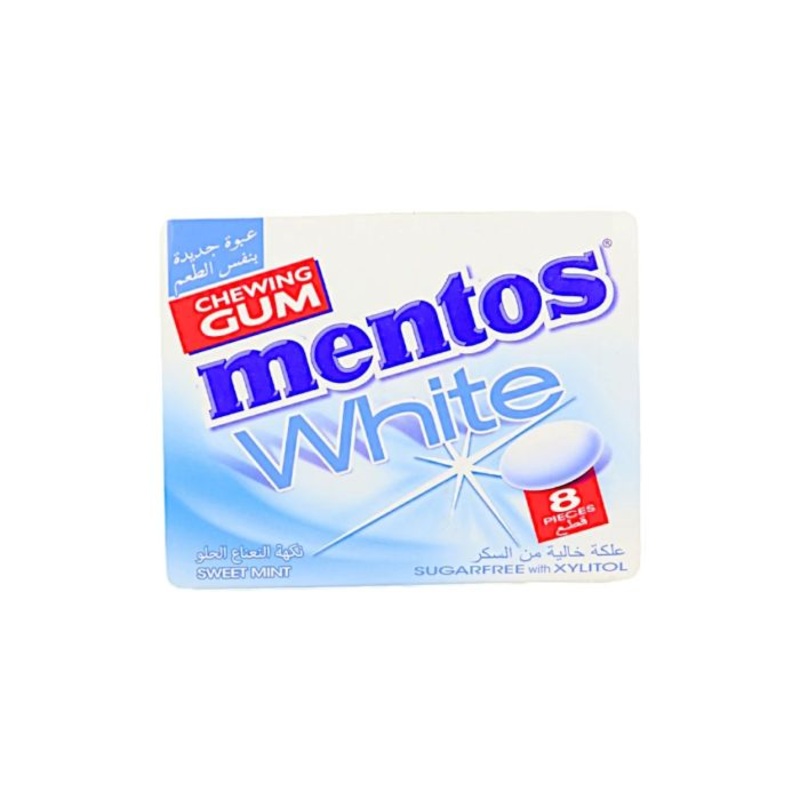 Mentos White Chewing Gum Blisters  11.4 g – 8 pieces | Mentos In Lebanon