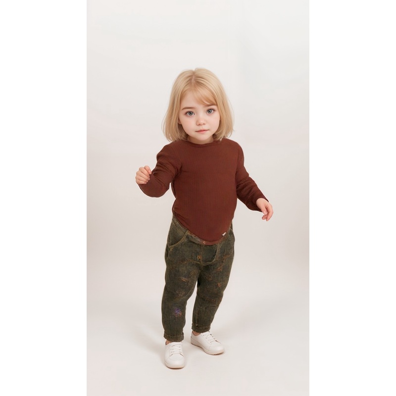 POMPdeLUX Baby Girl Brick Bodysuit | POMPdeLUX in Lebanon