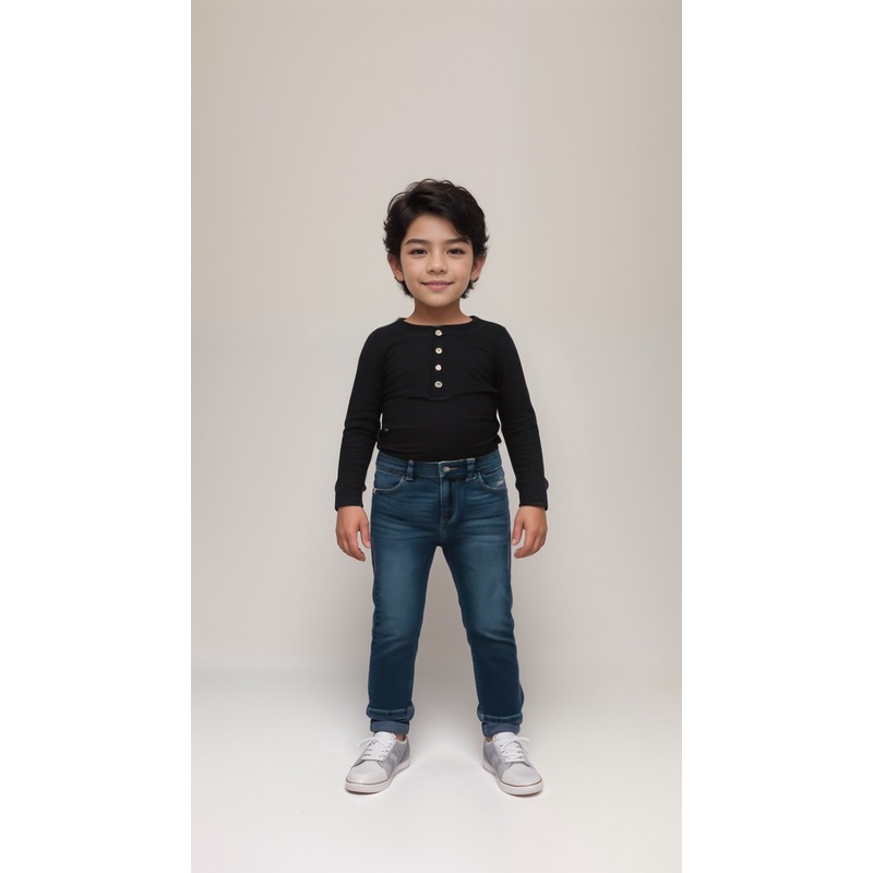 POMPdeLUX Boy’s Navy Blue Long Sleeve Blouse | POMPdeLUX in Lebanon