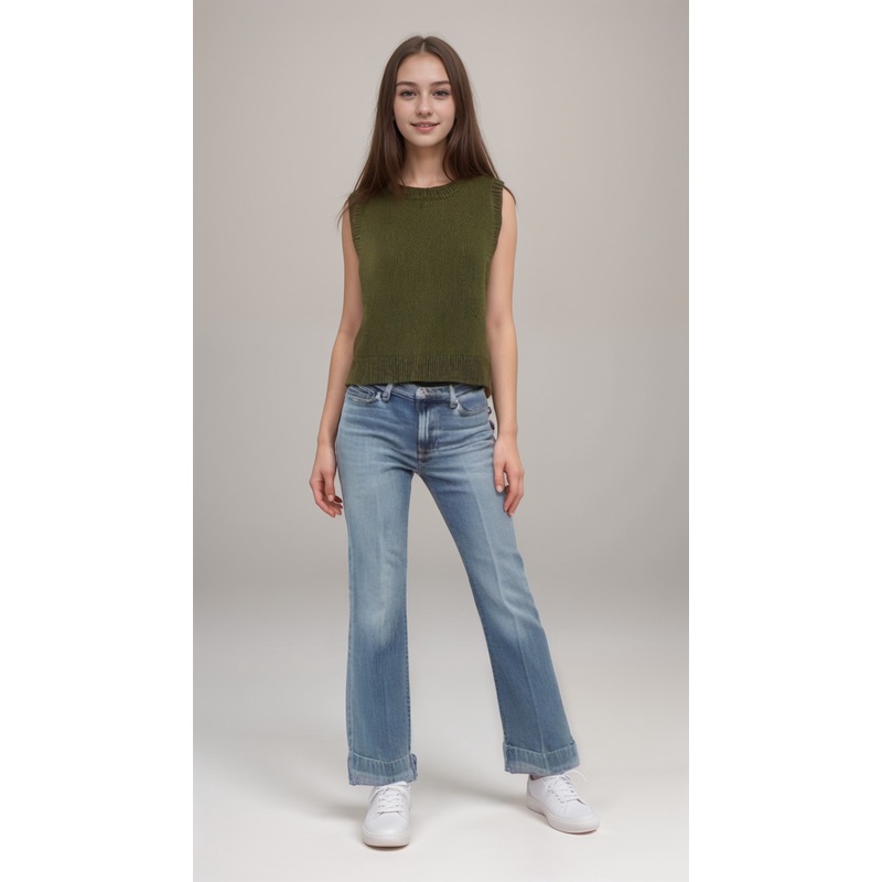 POMPdeLUX Girl’s Khaki Knitted Blouse | POMPdeLUX in Lebanon