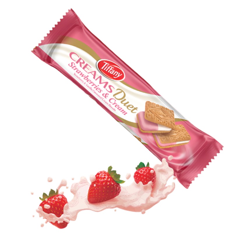 Tiffany Creams Duet Strawberries & Cream 80g | Tiffany In Lebanon