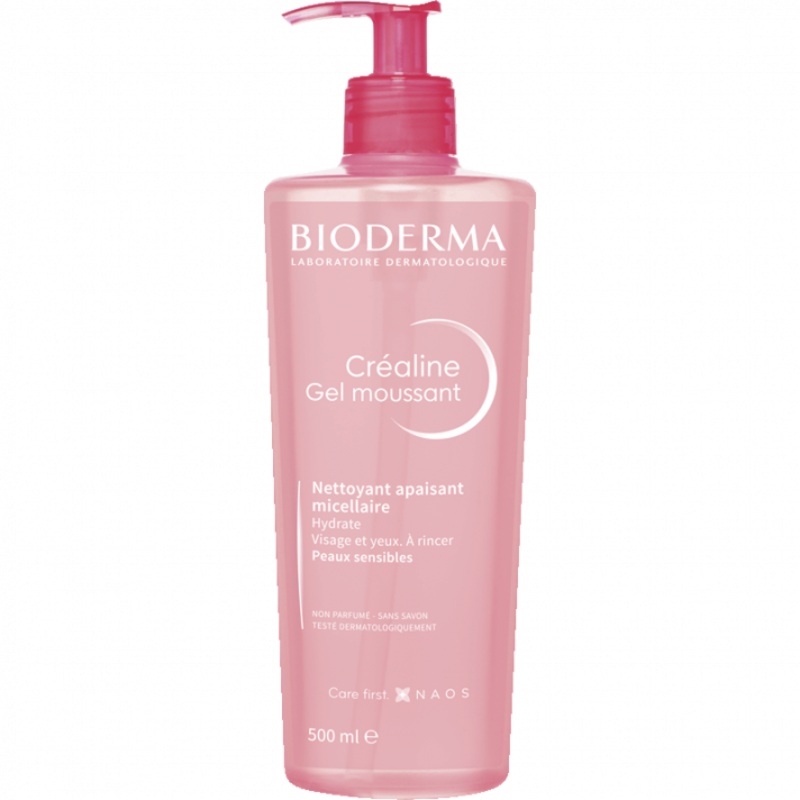 Bioderma Crealine Foaming Cleansing Gel For Face & Eyes 500ml | Bioderma In Lebanon