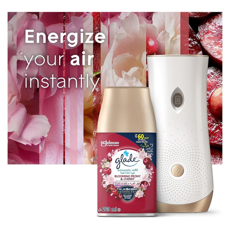 Glade Automatic Spray Holder With Blooming Peony & Cherry Refill 269ml | Glade In Lebanon