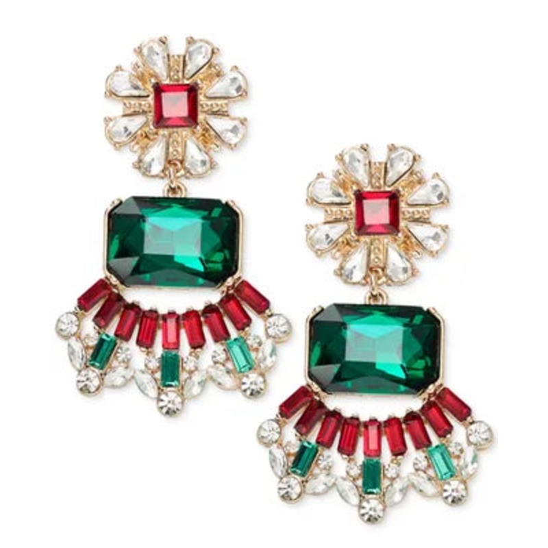 Holiday Lane old-Tone Multicolor Mixed Crystal Earrings |Holiday Lane In Lebanon
