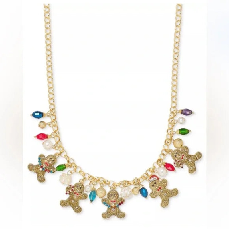 Holiday Lane Women’s Gold Mixed Stone Gingerbread  Necklace |Holiday Lane in Lebanon