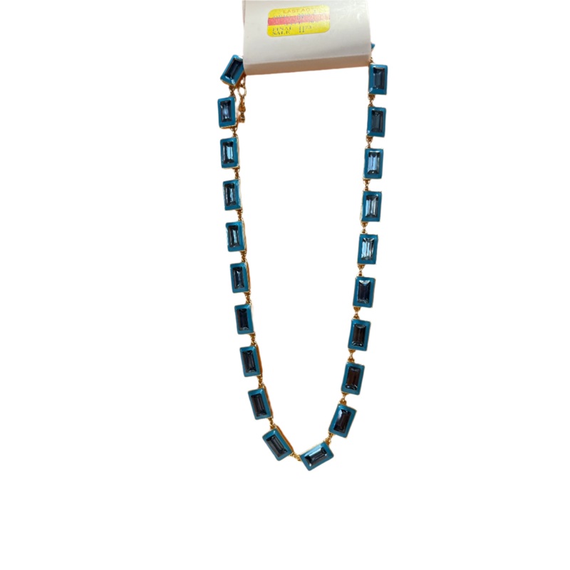 On 34th Women’s Gold-Tone Enamel Stone Blue Necklace | On 34th in Lebanon