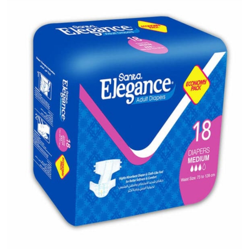Sanita Elegance Adult Diapers 18 Diapers Medium