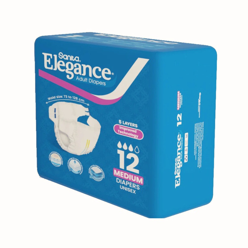 Sanita Elegance Adult Diapers Medium X12