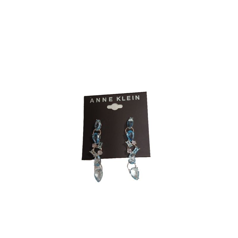 Anne Klein Women’s Blue Cubic Zirconia Cluster Linear Earing |Anne Klein In Lebanon