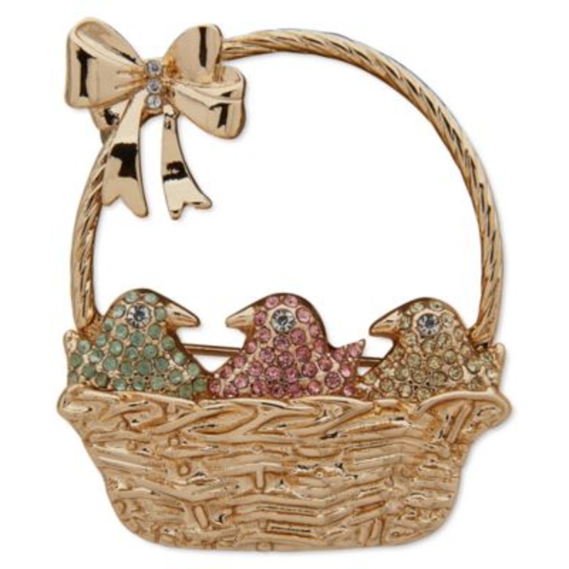Anne Klein Women’s Gold Multicolor Bird Box Brooch Pin |Anne Klein in Lebanon