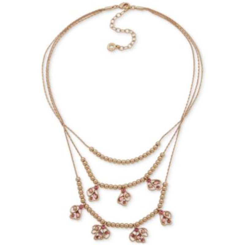 Anne Klein Women’s Gold Multicolor Three Layer Necklace|Anne Klein in Lebanon