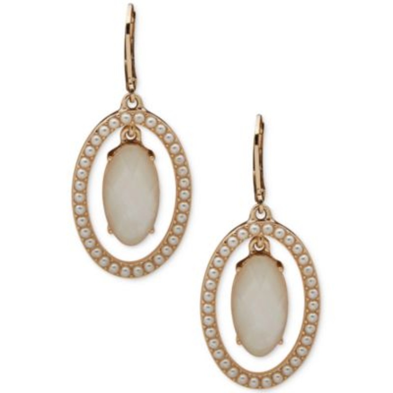Anne Klein Women’s Gold Pearl Crystal Drop Earrings |Anne Klein in Lebanon
