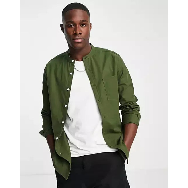 ASOS Design Men’s Khaki Green Slim Oxford Shirt | ASOS Design In Lebanon