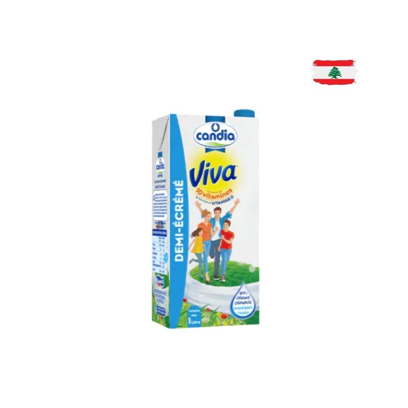 Candia Viva Half-Fat Milk 1L | Candia In Lebanon