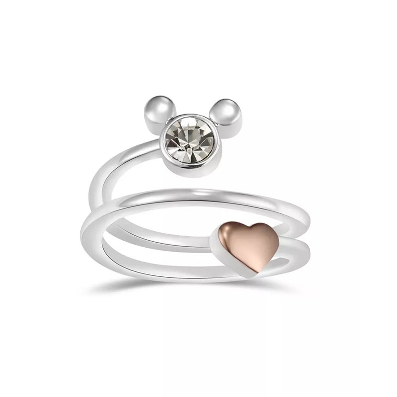 Disney Women’s Crystal Mickey Mouse Head with Heart Bypass Ring | Disney in Lebanon