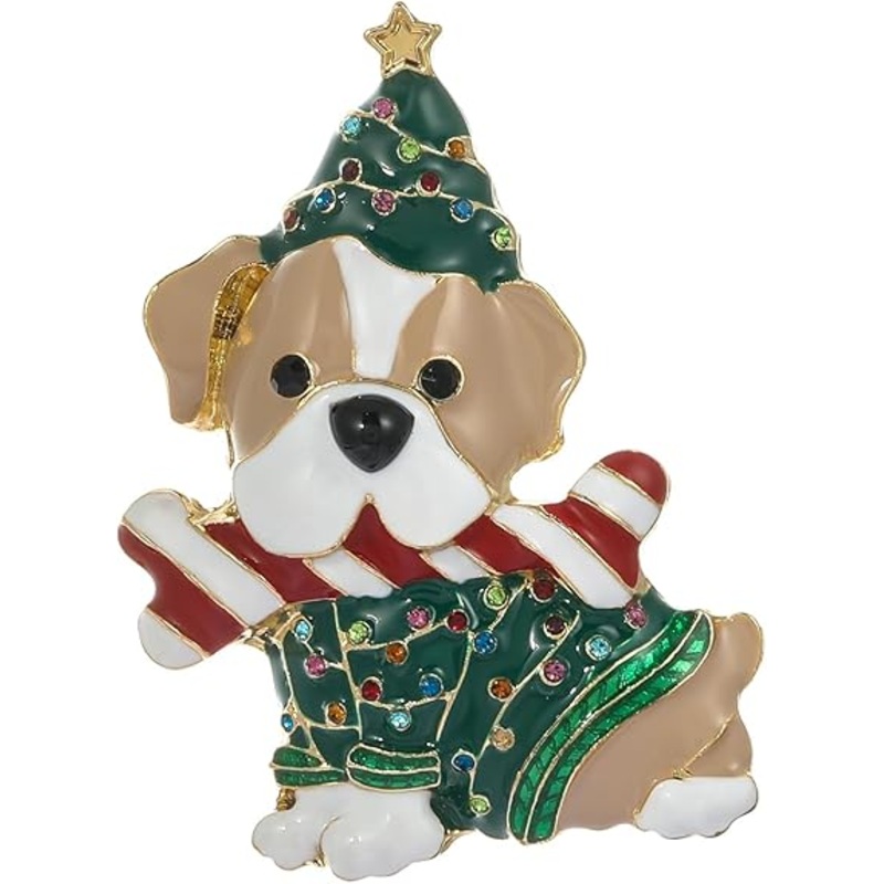 Holiday Lane Gold-Tone Christmas Dog Brooch Pin  |Holiday Lane In Lebanon